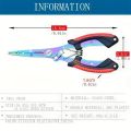 Portable Fishing Path Pliers Coated with Colored Titanium Multifunctional Fishing Pliers Gripper Stainless Steel Hook Cutter. 