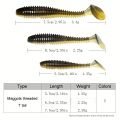 50pcs/box Soft Fishing Lure with T Tail Spinner and Paddle Tail Worm Bait - Ideal for Catching Carp and Bass in Freshwater - Hig.