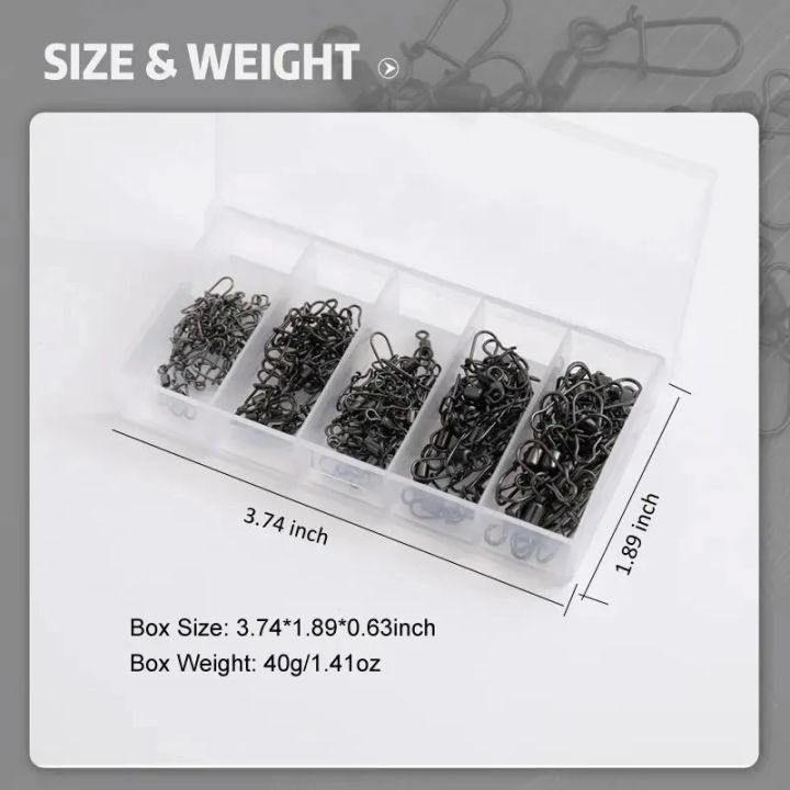 50pc/box%20Stainless%20Steel%20Fishing%20Connector%20Pin%20Bearing%20Rolling%20Swivel%20with%20Snap%20Fishhook%20Lure%20Accessories%20-%20Image%206