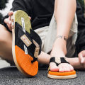 Summer fashion men's slippers with thick soles, comfortable to wear on the outside, casual and individual, anti-slip soft-soled. 