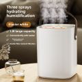 USB three nozzle humidifier 1.8L large capacity household air humidifier aromatherapy diffuser LED night light spray.