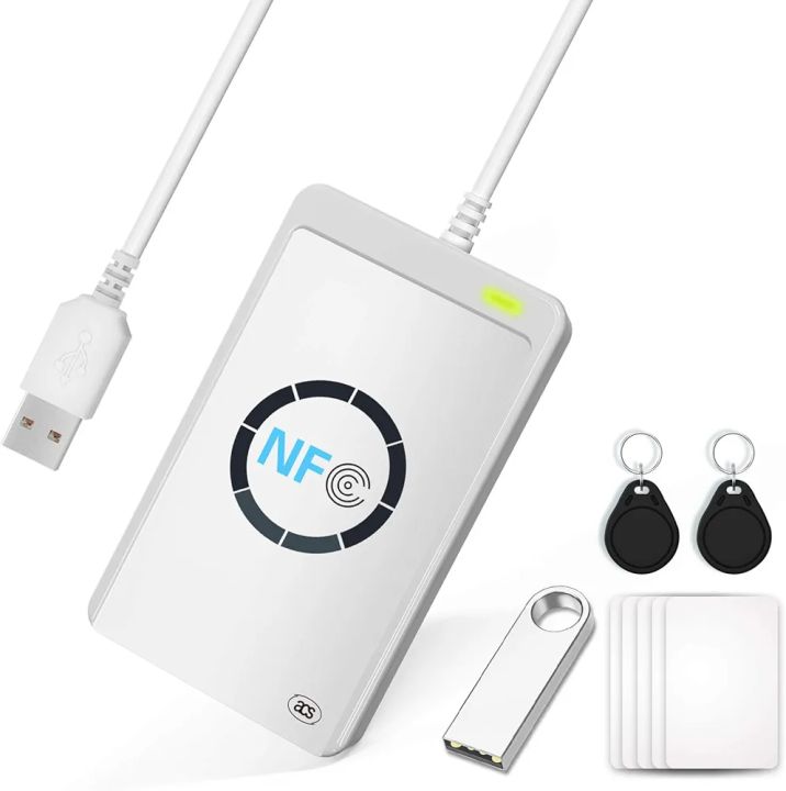 German Imported Original USB NFC RFID Reader Writer Card Reader Chip RFID Reader Fast NFC Reader Writer ACR122U-a9 ISO14443A/B Contactless ID Card Writer, 424Kbps M1 UID