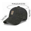 Winter Baseball Cap Warm Windproof Thickened Woolen Knitted Ear Protection Cap Men Adjustable Outdoor Sport Running Earflap Hat.