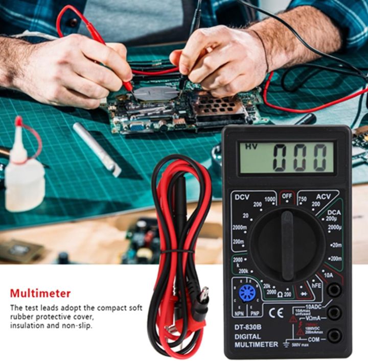 Multimeter Chem Lab Digital Multimeter, DT-830B Multifunctional Portable LCD Digital ...