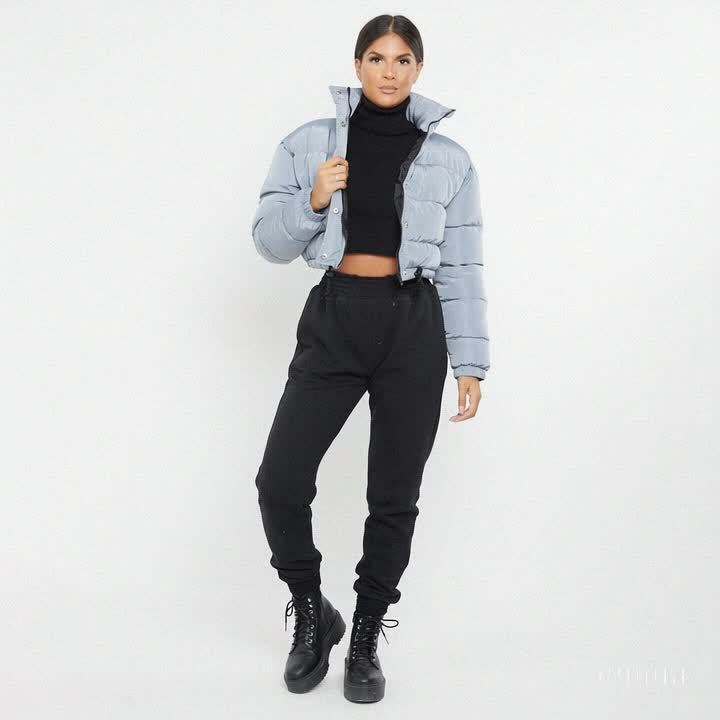 Women's Padded Crop Puffer Jacket – Warm and Stylish Winter Wear