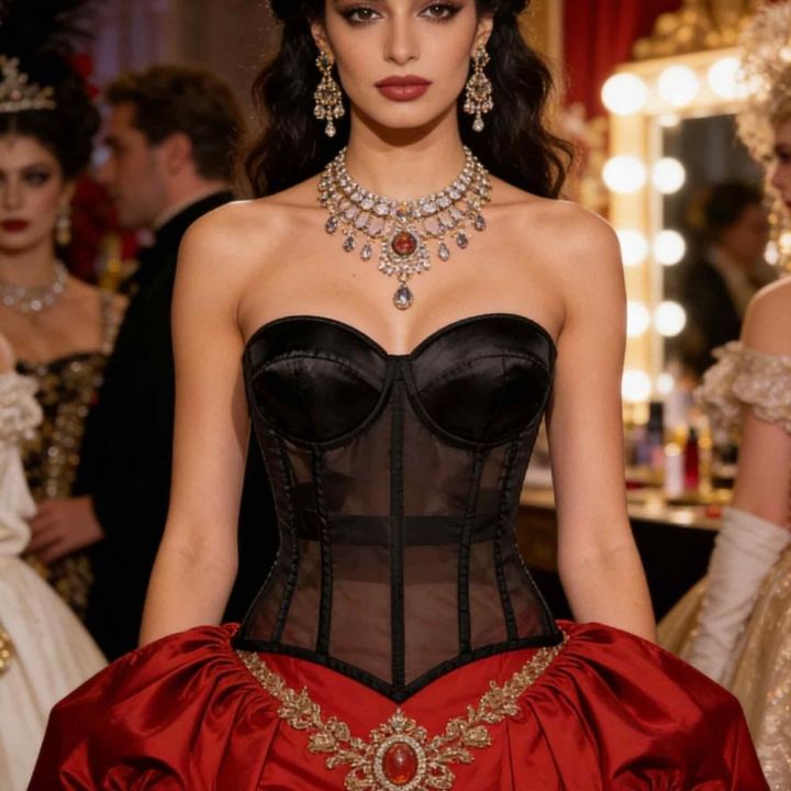 Women%20Sheer%20Mesh%20Overbust%20Corset%20Top%20Satin%20Padded%20Cup%20Strapless%20Back%20Lace%20Up%20Nightclub%20Party%20Bustier%20-%20Image%202