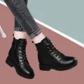 Women new winter black short boots Outdoor non slip walking shoes Casual thick soled Chelsea Boots Fashion comfort shoe Botas De. 