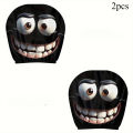 2pcs Smiley Face Printed Car Pillowcase Soft Comfortable Decorative Cushion Cover Auto Seat Headrest Washable Polyester Fabric.
