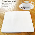 White Leather Mouse Pad, Soft Leather Mouse Mat with Lychee pattern and Rubber Non-Slip Base for Office Game. 