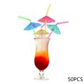 50 Pcs Cocktail Umbrella Drinking Straw Assorted Party/BBQ/Hawaiian Theme Straws. 