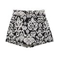 DUOPERI 2025 New Women 2 Piece Set Printed V-Neck Vest & Side Zipper Skirts Shorts Female Elegance Chic Casual Shorts Set. 