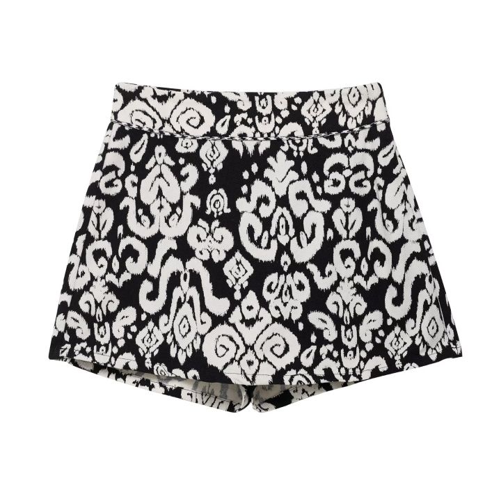 DUOPERI%202025%20New%20Women%202%20Piece%20Set%20Printed%20V-Neck%20Vest%20&%20Side%20Zipper%20Skirts%20Shorts%20Female%20Elegance%20Chic%20Casual%20Shorts%20Set%20-%20Image%204