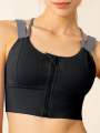 Shelf Bra Shaping Zipper Front Sports Bra. 
