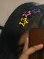 3 pc simple metal star pins for girls and kids. 