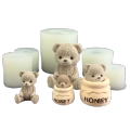Cute Bear Honey Jar Silicone Candle Mold Chocolate Cake Ice Cube Mold Aromatherapy Plaster Drop Glue Mold Candle Making Supplies.