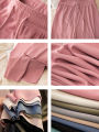 Women Long Pants Causal Elastic Waist Loose Basic Long Trousers For Female Spring Summer Wide Leg Long Pants.