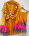 3 Pcs Women's Stitched Fancy Katan Silk Embroidered Suit. 