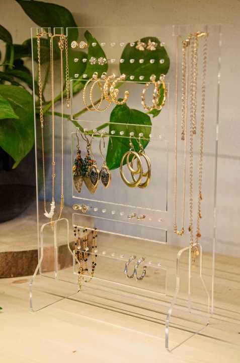 Jewellery Stand  Necklaces and earrings  Clear Acrylic Display Bracelet organizer