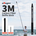 3m Invisible Selfie Stick Carbon Fiber Extended Monopod 118" for  13 Insta360  X4 X5  Osmo 360/Action 5 Pro Accessories. 