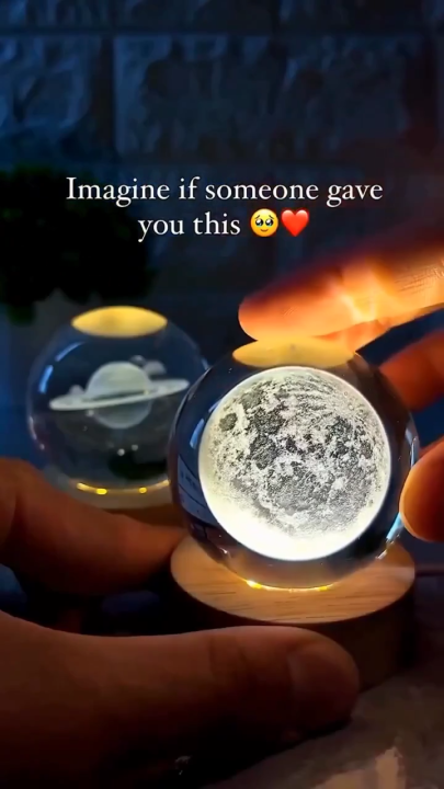 Creative Galaxy Planet Crystal Ball Night Light USB | 3D Moon Galaxy Lamp for Nursery Room & Children Bedroom Pakistan