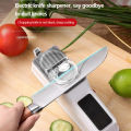 Electric Knife Sharpener Dual-Sided Portable Kitchen Tool Professional Chef Accessories Fast Grinding System Home Sharpening Sto.
