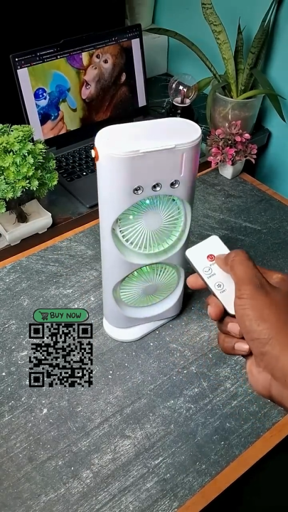 Rechargeable Double Ended Spray Fan With Battery Backup And Remote Controller