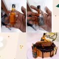 Jack Daniel Picture Topper For Cake Decorating , Artificial Jack Daniel Liquid Whiskey Bottle for Cake Topper. 