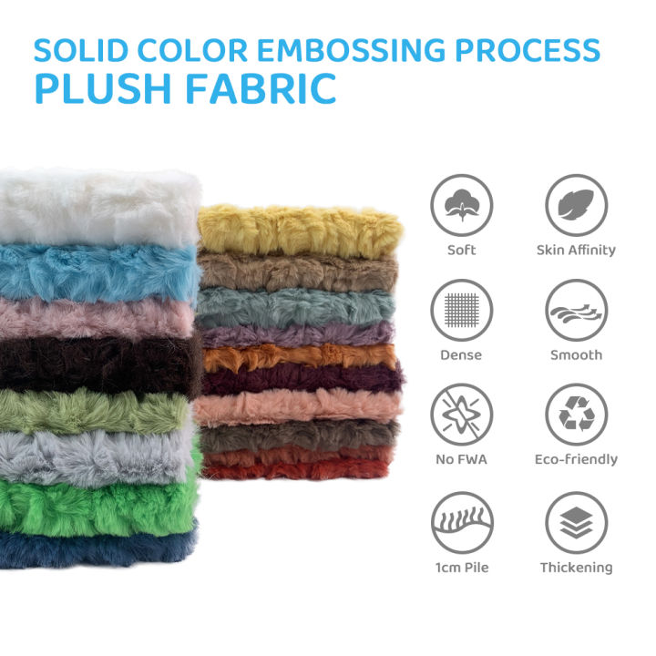 Embossed Microfiber 100% Polyester Fabric Rabbit Faux Fur Fleece Fabric For Cotton Doll Hair Plush Toy 25x45cm