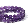 Natural Stone Amethysts Crystal Beads Round Loose Spacer 5A Bead For Jewelry Making Diy Bracelet Necklace Accessroy Finding 15".