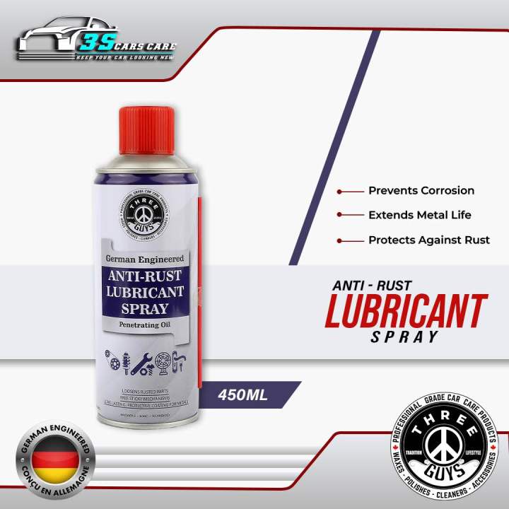 THREE GUYS Anti-Rust Lubricant Spray | Penetrating Oil, Rust Remover & Multi-Purpose De-Rust Spray | German Engineered