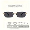 Rimless Sunglasses Rectangle Fashion Popular Women Men Shades Small Square Sun Glasses For Female male Summer Traveling Oculos. 