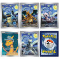 Pikachu Van Gogh Museum Pokemon Collection Cards DIY Pokemon Classic Single Card Game Anime Self Made Cards Gift Toys. 