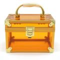 Fancy transparent beauty box new design tranparent crsytal makeup box  costmetic item.storage box attraction colours beutifull design hight quality material good looking  vanity box. 