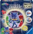 PJ Masks: Night-Light 3D curved plastic Puzzle. 