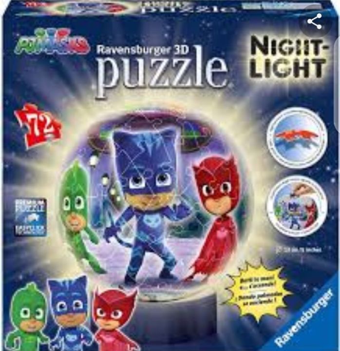 PJ Masks: Night-Light 3D curved plastic Puzzle