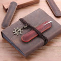 Retro Handmade Genuine Leather Pencil Bag Cowhide Metal Fountain Pen Holders Case Pouch Business Office s School Stationery.