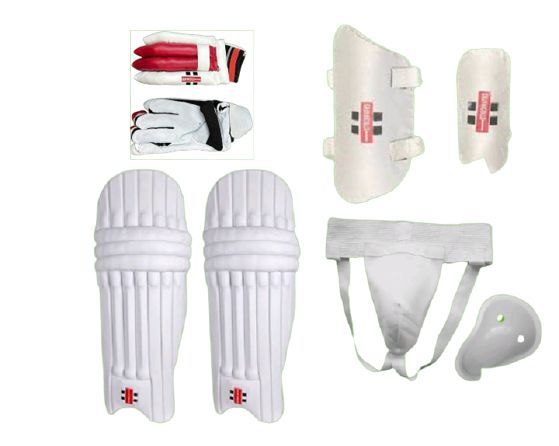 Pack of 5 hard ball cricket accessories+cricket thigh pads+ cricket Leg pads+cricket Elbow +cricket guard sporter set +5 accessories Cricket kit low price kit of 5 for  right handed batsmans 5 pack kit available for all all Age groups kids kit Adult kit