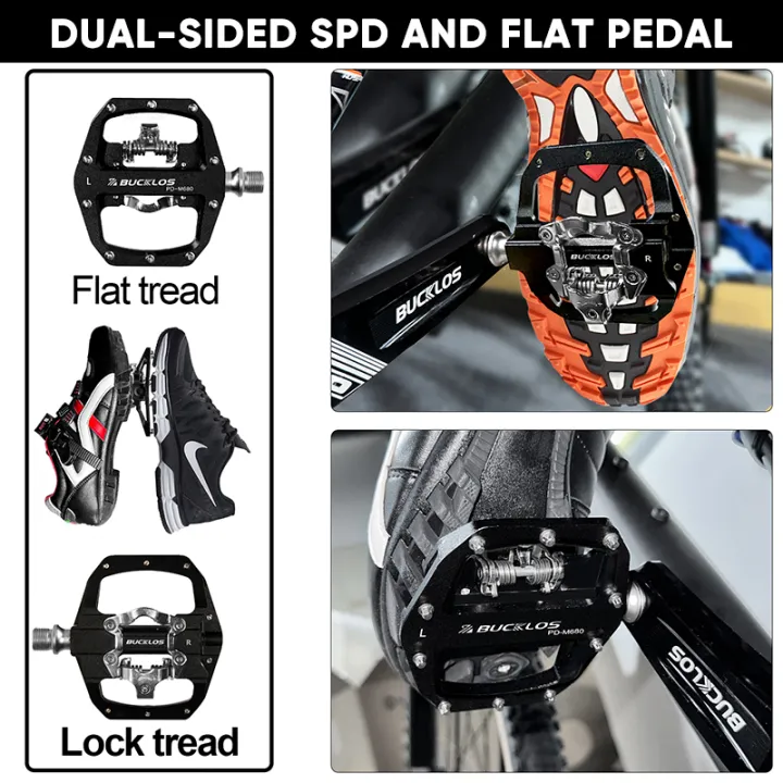 BUCKLOS%20Mtb%20Pedals%20for%20Bicycle%20Dual%20Function%20Mountain%20Bike%20Pedal%20Platform%20Clip%20Flat%20Pedals%20Fit%20SPD%20MTB%20Bicycle%20Paddle%20Bike%20Part%20-%20Image%204