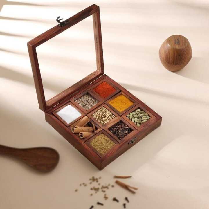 Wooden%20Handmade%20Spice%20Box%20/%20Multipurpose%209-Compartment%20Wooden%20Spice%20Box%20with%20Glass%20Lid%20%E2%80%93%20Handcrafted%20Masala%20Dabba%20Organizer%20-%20Image%207
