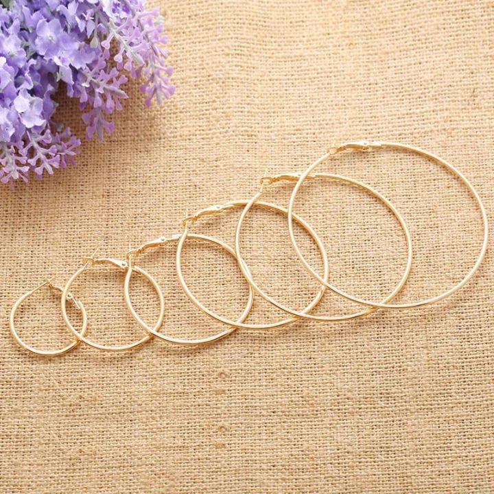 2pcs%2030-100mm%20Small%20Big%20Circle%20Hoop%20Earrings%20for%20Women%20Men,%20Stainless%20Steel%20Ear%20Ring%20Fashion%20Jewelry%20Gift%20Nightclub%20DJ%20-%20Image%204