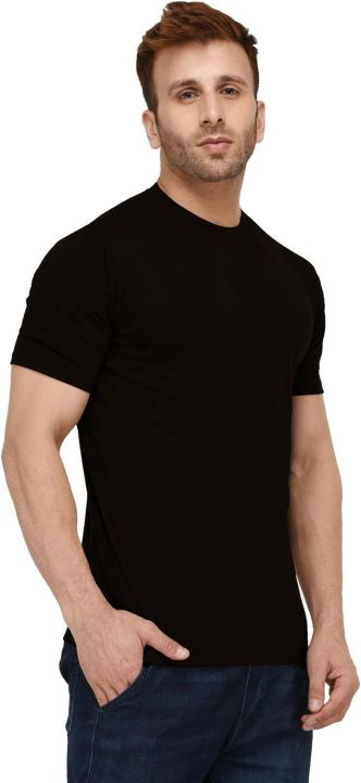 Black colour Half sleeve Round Neck T-shirt For Man's (Comfortable and Stylish Wear)