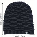 1PC New Unisex Slouchy Winter Hats Add Fur Lined Men And Women Warm Beanie Cap Casual Five-pointed Star Decor Winter Knitted Hat. 