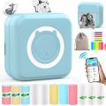15 Portable Mini Printer, 57x30mm Thermal Paper Printing, No Ink Printing, 200DPI Wireless Bluetooth Mini Printer, with Cutter, Support APP, Android and IOS. 