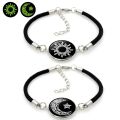 2 PCS/Set Couples Bracelet for Women Lover Luminous Sun Moon Rope Charm Friendship Girlfriend Party Jewelry Gift. 
