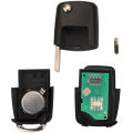 jingyuqin 3 Button Flip Remote Car Key Fob For VW PASSAT Polo Skoda Seat Polo/Golf/Beetle 1J0959753 DA/AH 1K0959753G 434Mhz ID48.