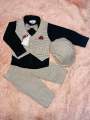 Party dress set for 6 month to 7 years baby boy 5 pcs set ( full shirt , full pant , vest , cap Nd bow tie ). 