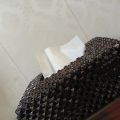 Tissue box with beads. 