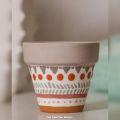 painted clay plant pot. 