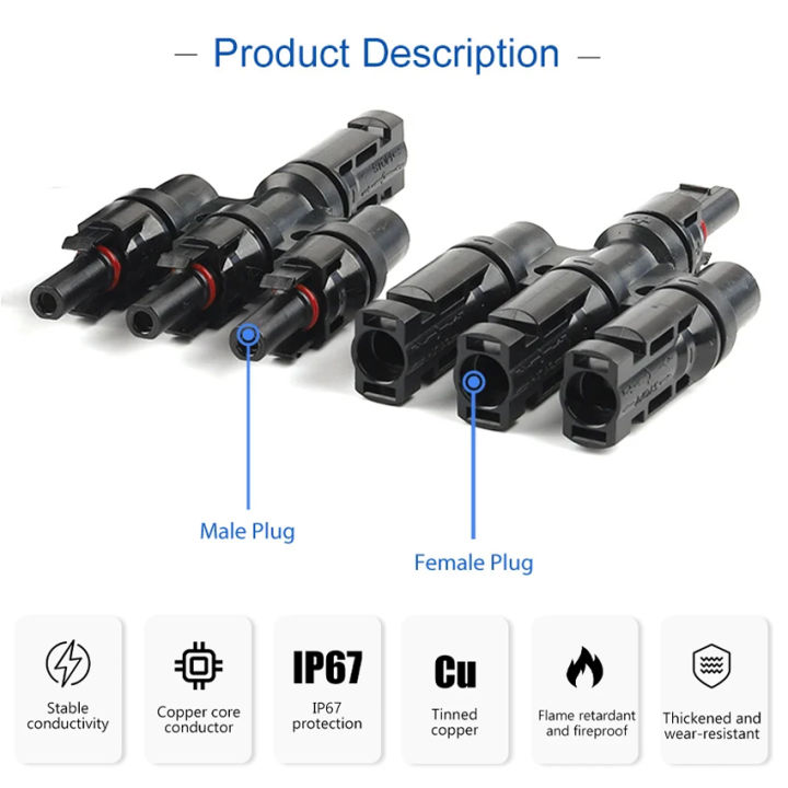1%20to%202/3/4/5/6T%20Solar%20MC%20Connectors%20For%20Photovoltaic%20Energy%20PV%20Panel%20Parallel%20Splitter%20Coupler%20Combiner%20IP67%201000V%201%20Pair%20-%20Image%202