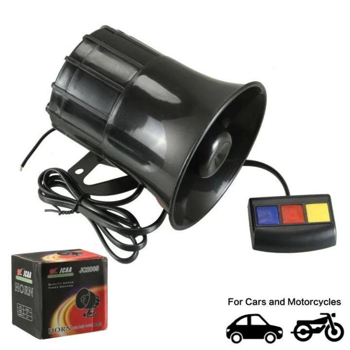 3 Botton Sound Horn System 12V Car Easy Install